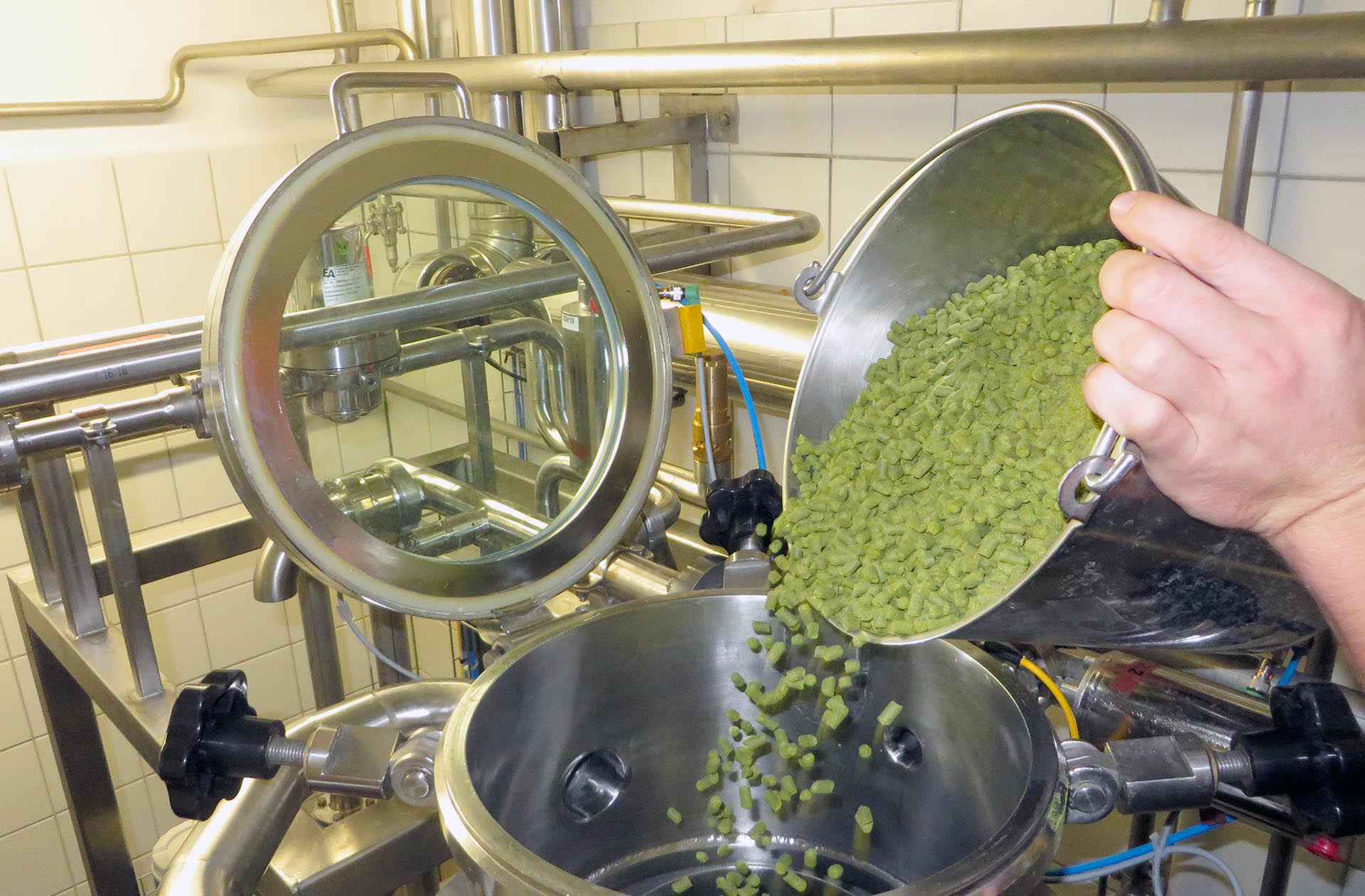 Brautechnik Hopfen Late Hopping Sudhaus Whirlpool